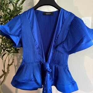 AKIRA Blue Blouse Top